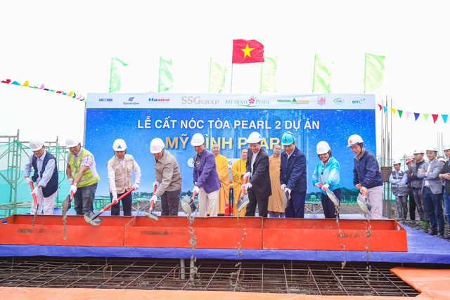Chung Cư Mỹ Đình Pearl chính thức cất nóc tòa PEARL 2 vượt tiến độ
