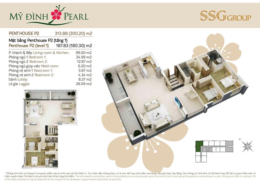Căn penthouse 2 chung cư Mỹ đình pearl