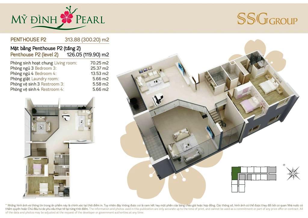 căn penthouse 2 chung cu mỹ đình pearl