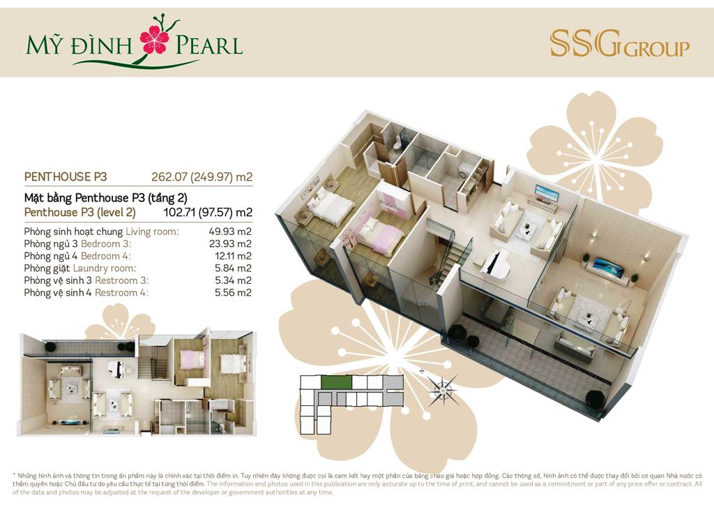 căn penthouse 3 chung cu mỹ đình pearl