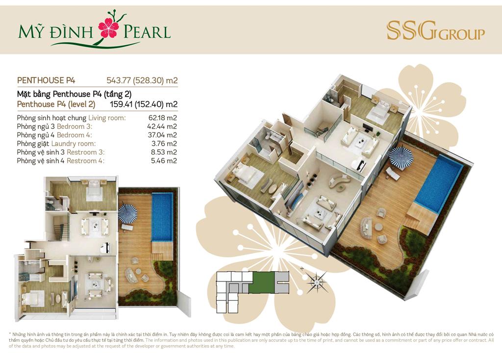 căn penthouse 4 chung cu mỹ đình pearl