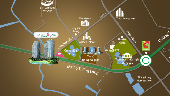 VỊ TRÍ CHUNG CƯ MỸ ĐÌNH PEARL